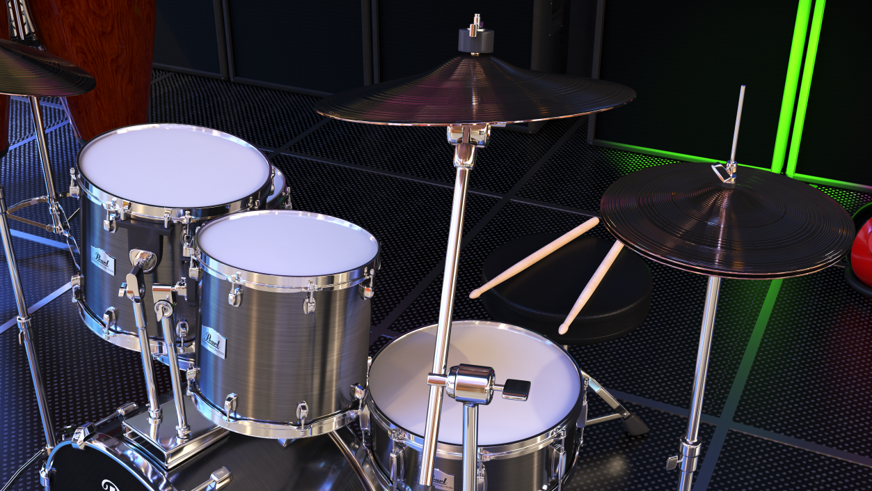 3D Pearl Roadshow Drum Set model