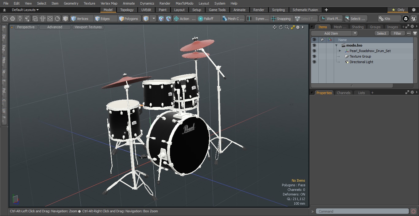 3D Pearl Roadshow Drum Set model