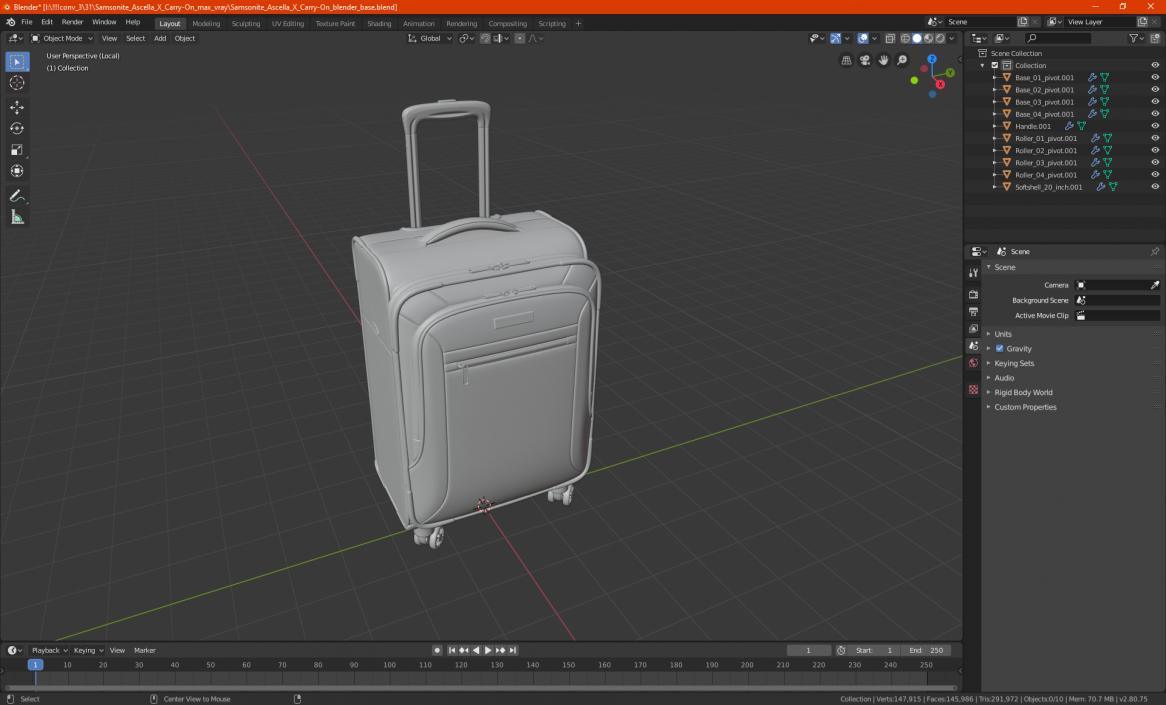 3D Samsonite Ascella X Carry-On model