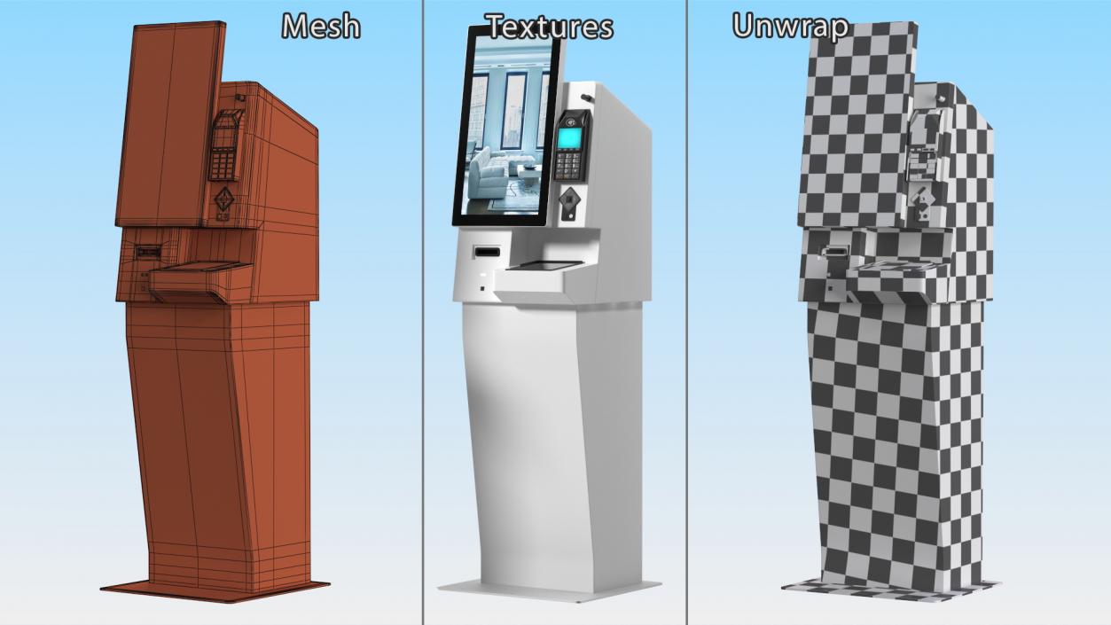 3D model Hotel Self Check-In Kiosk