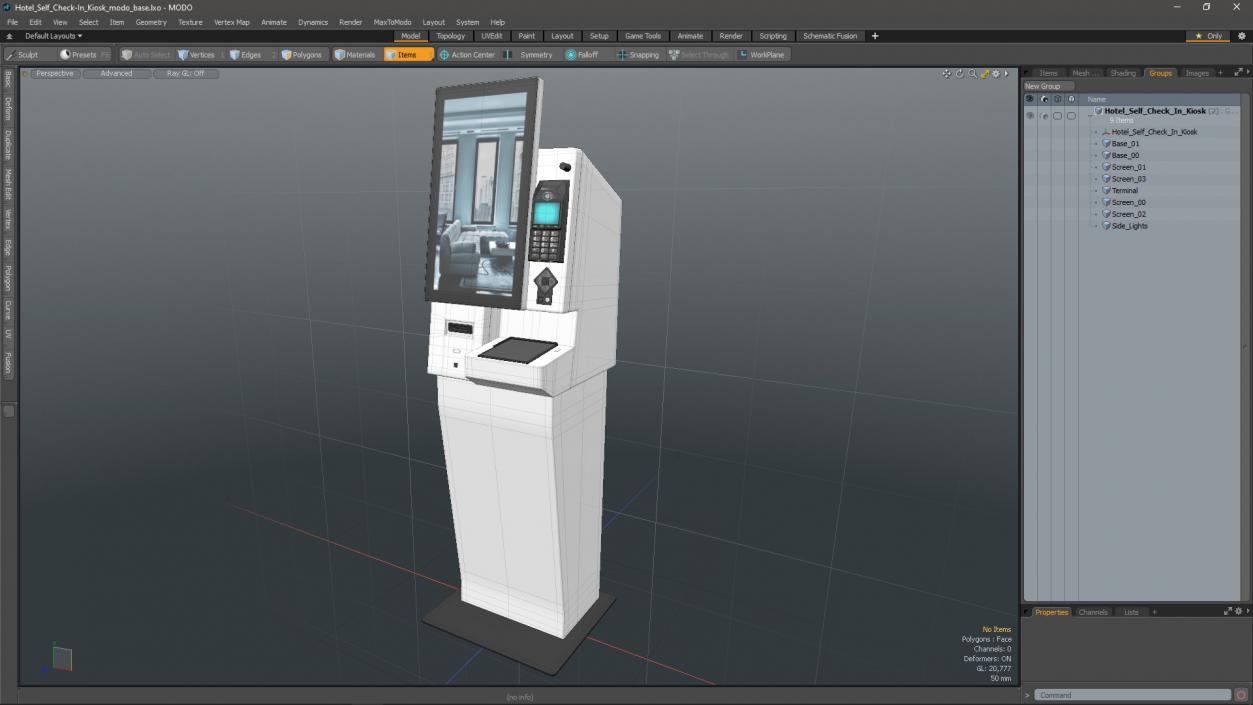 3D model Hotel Self Check-In Kiosk