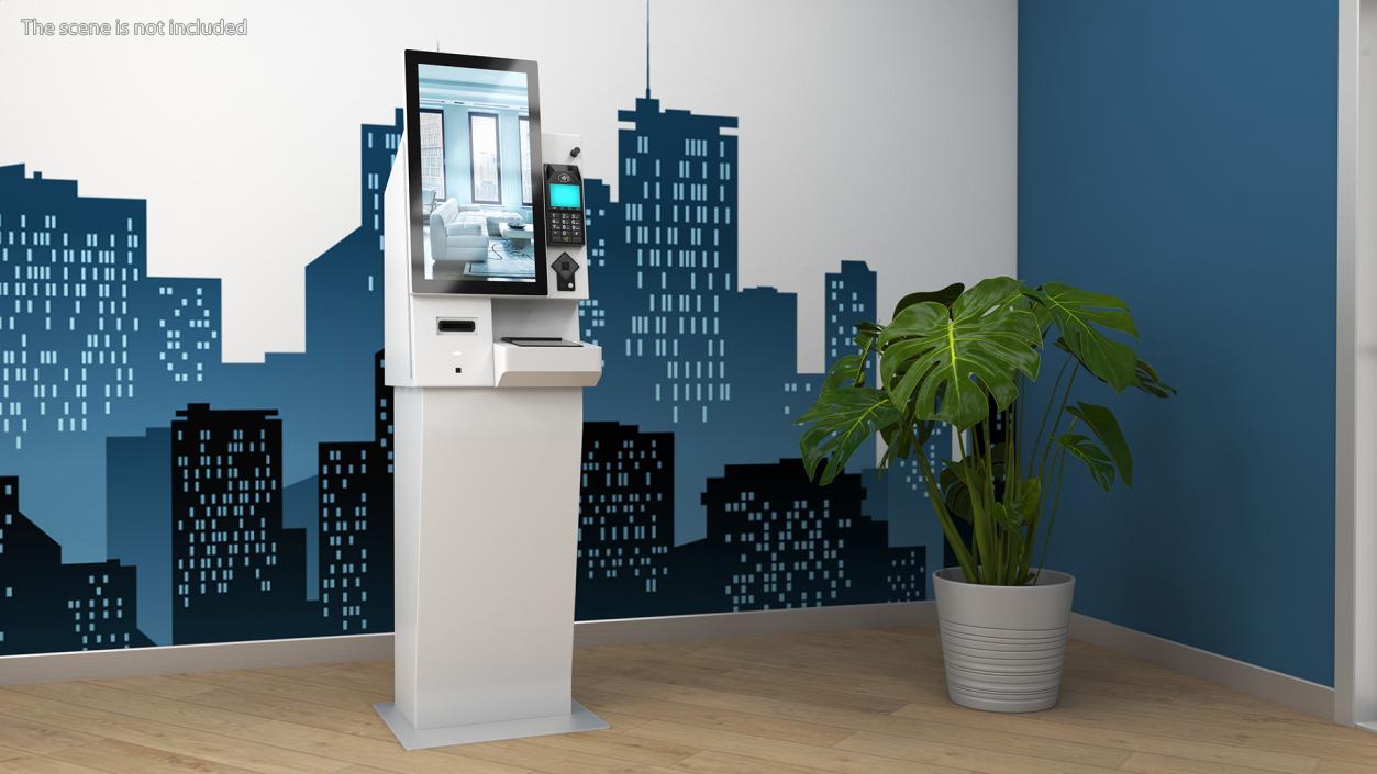 3D model Hotel Self Check-In Kiosk