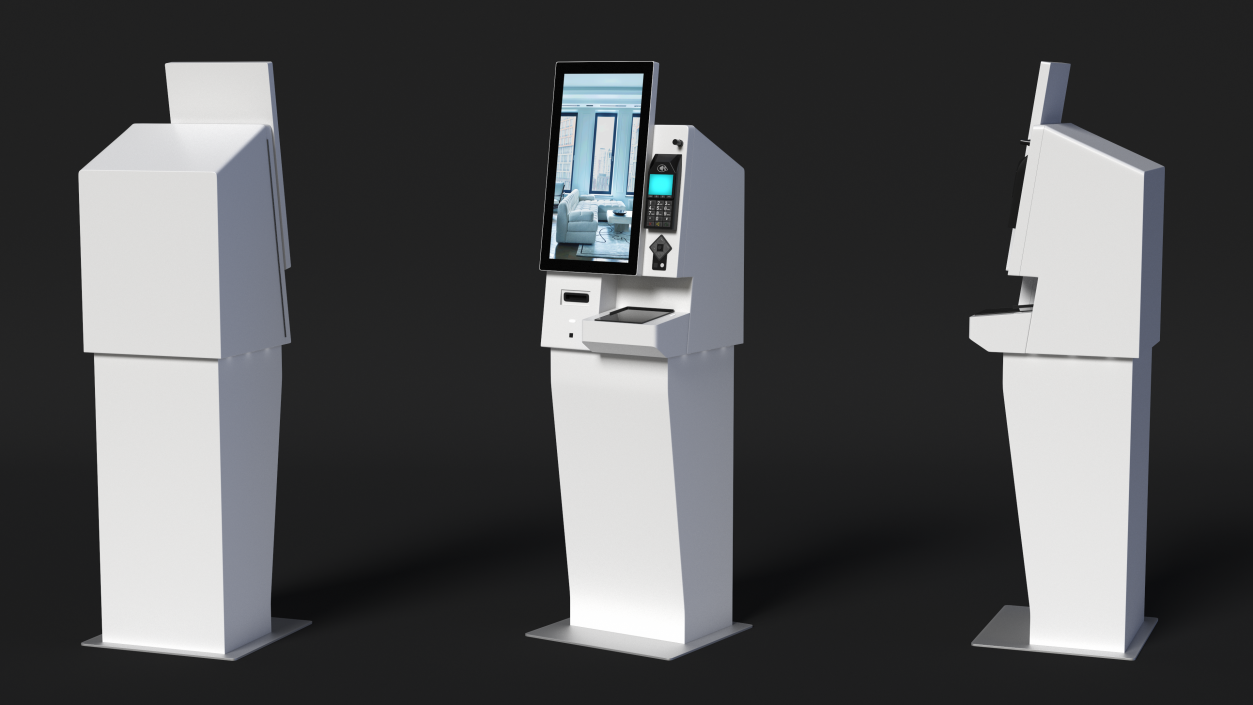 3D model Hotel Self Check-In Kiosk