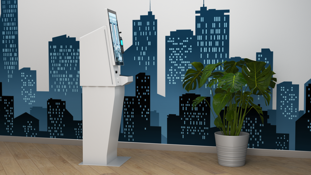 3D model Hotel Self Check-In Kiosk