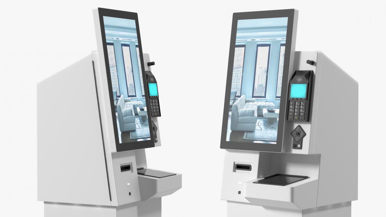 3D model Hotel Self Check-In Kiosk