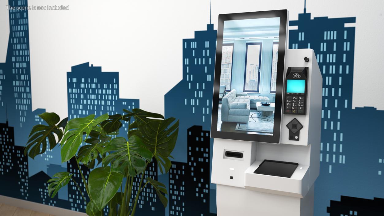 3D model Hotel Self Check-In Kiosk