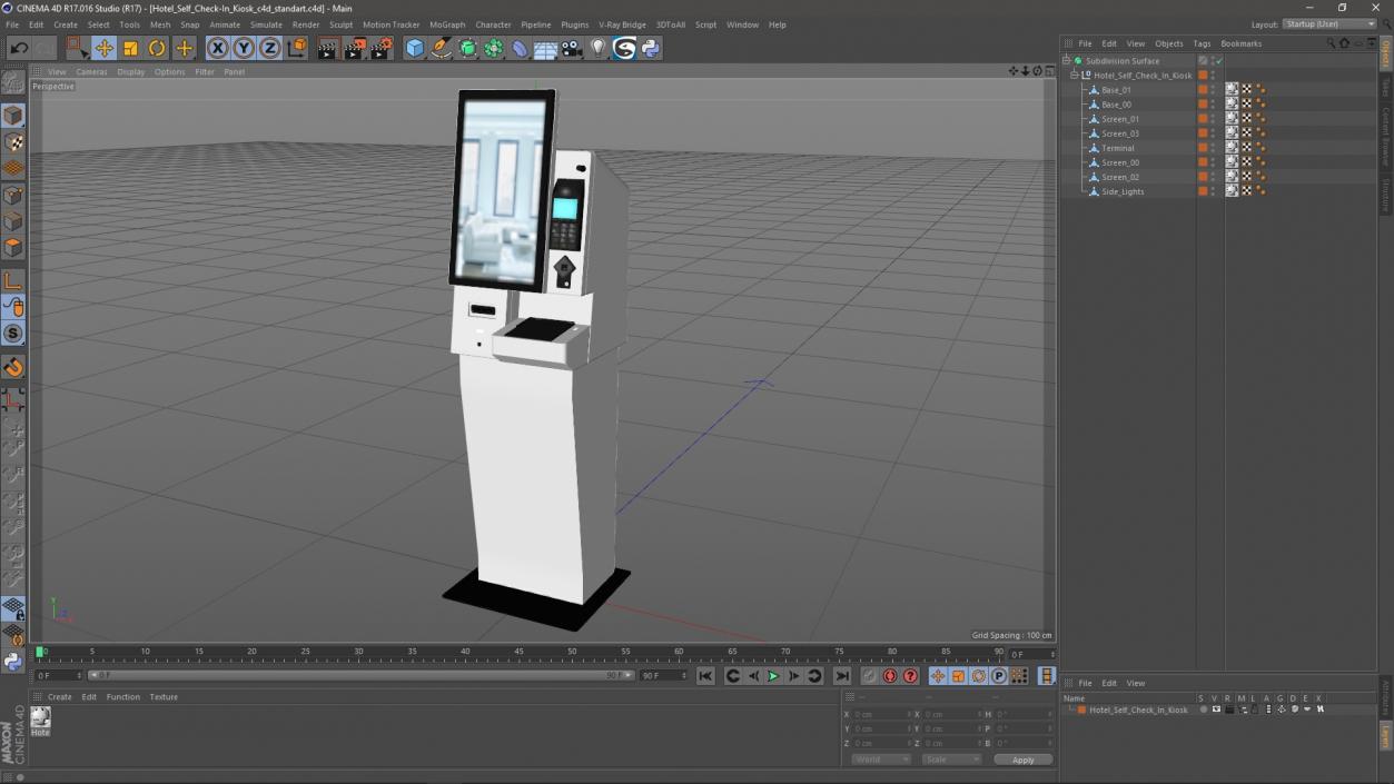 3D model Hotel Self Check-In Kiosk