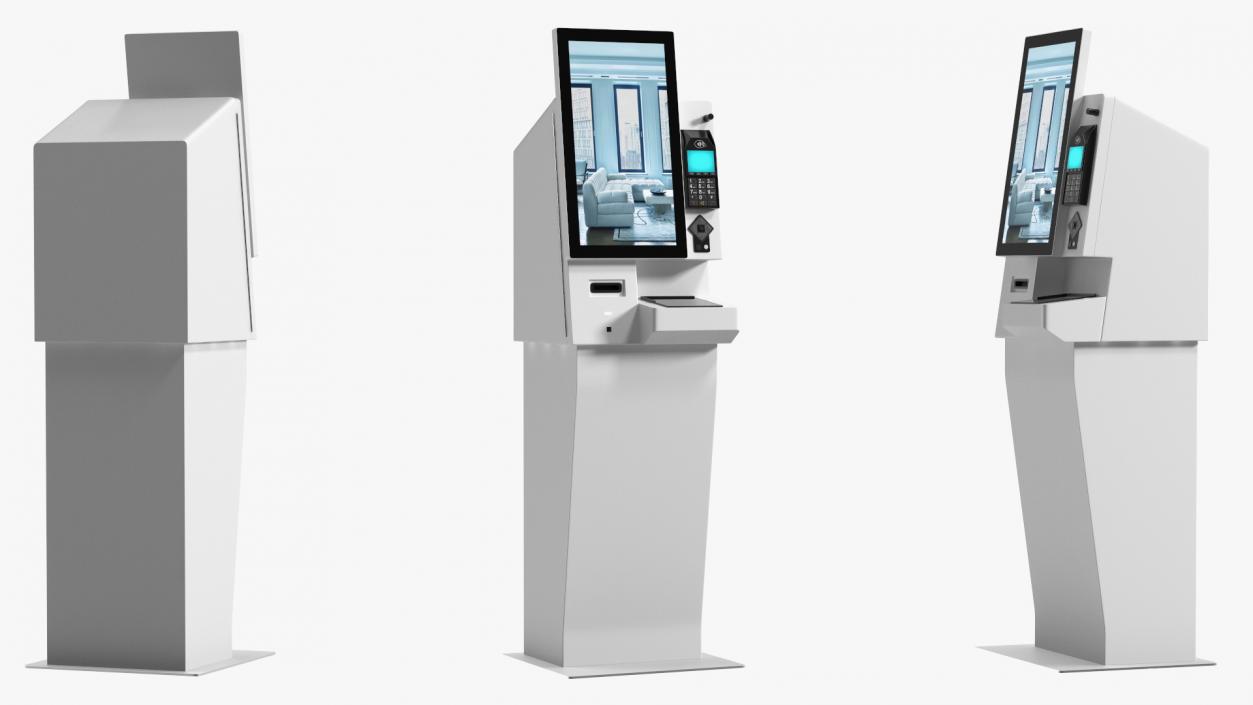 3D model Hotel Self Check-In Kiosk