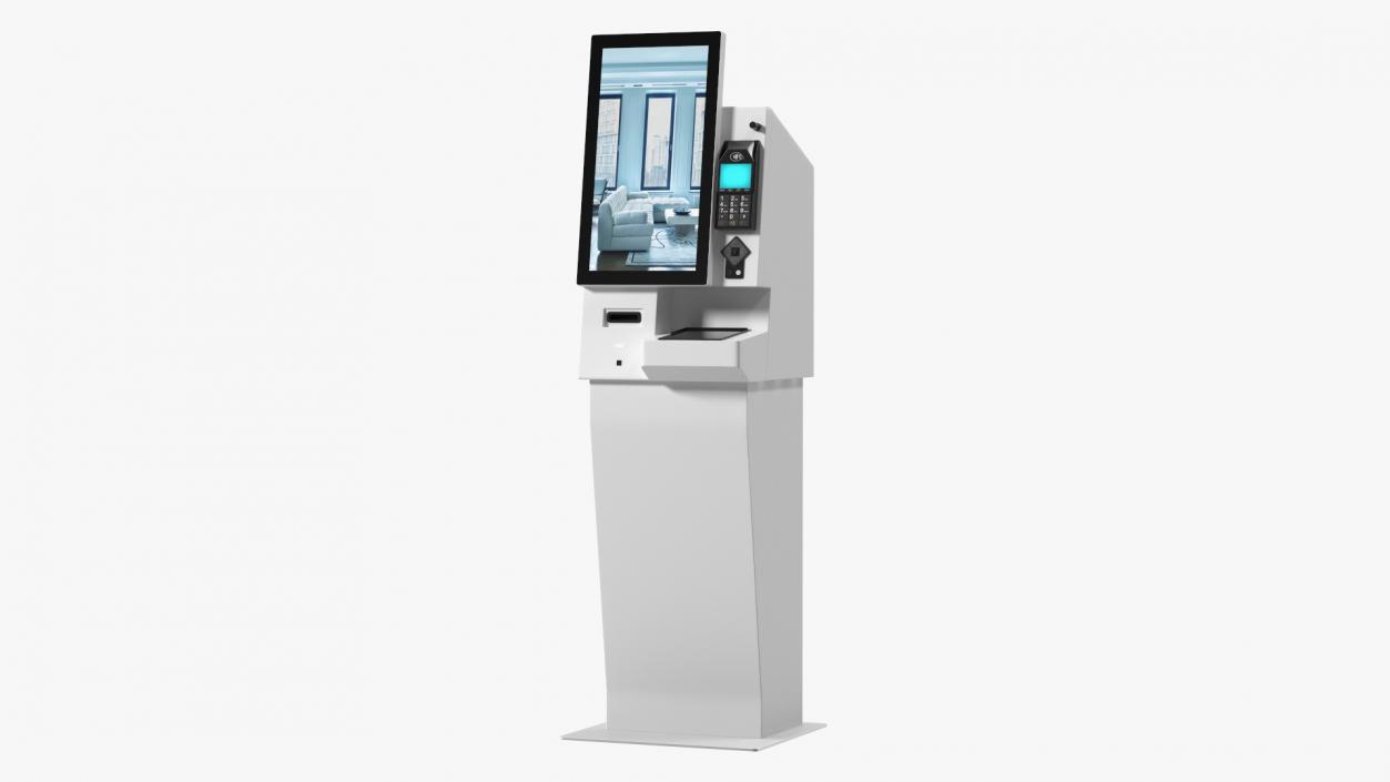 3D model Hotel Self Check-In Kiosk