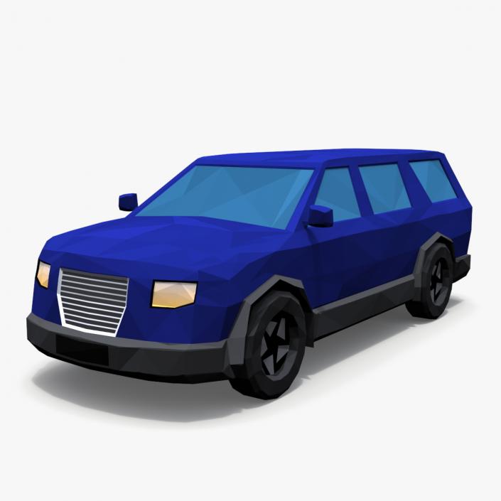 Low Poly Stylized Model SUV 2 3D model