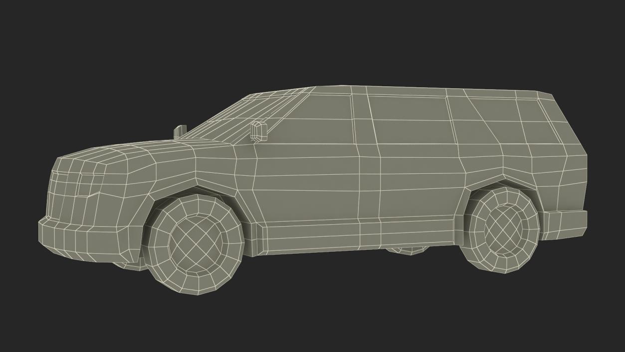 Low Poly Stylized Model SUV 2 3D model