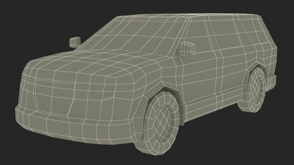 Low Poly Stylized Model SUV 2 3D model