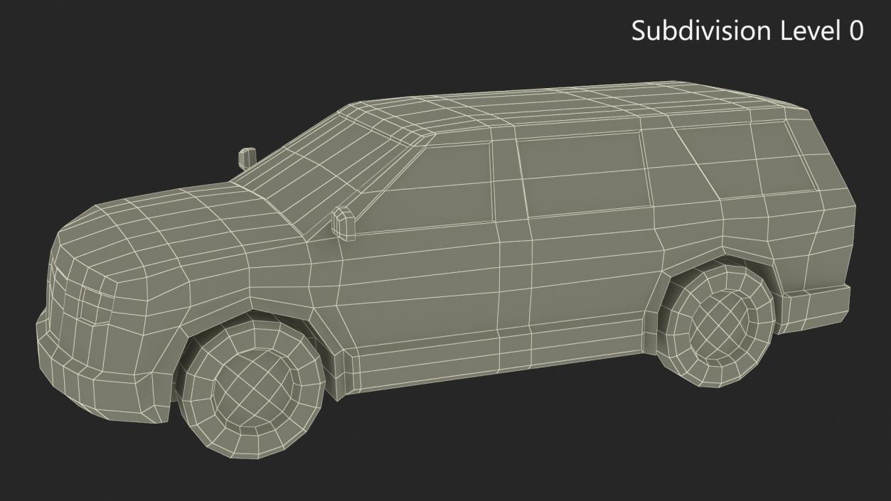 Low Poly Stylized Model SUV 2 3D model