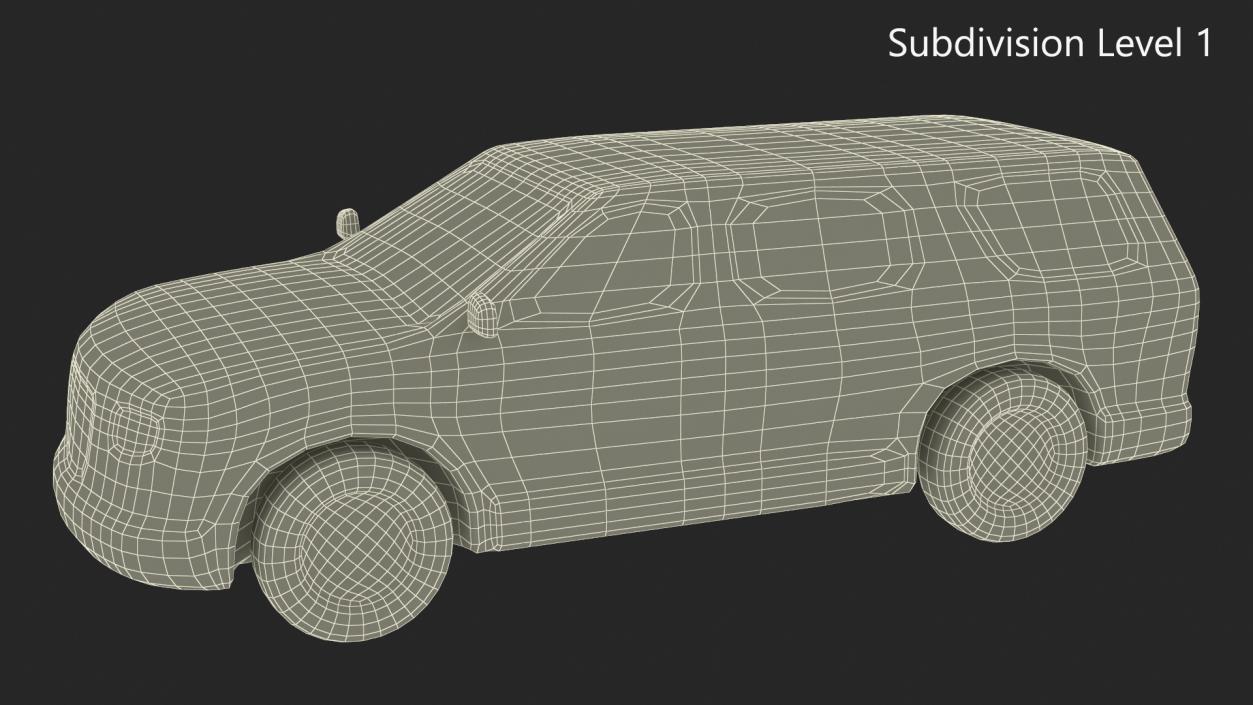 Low Poly Stylized Model SUV 2 3D model