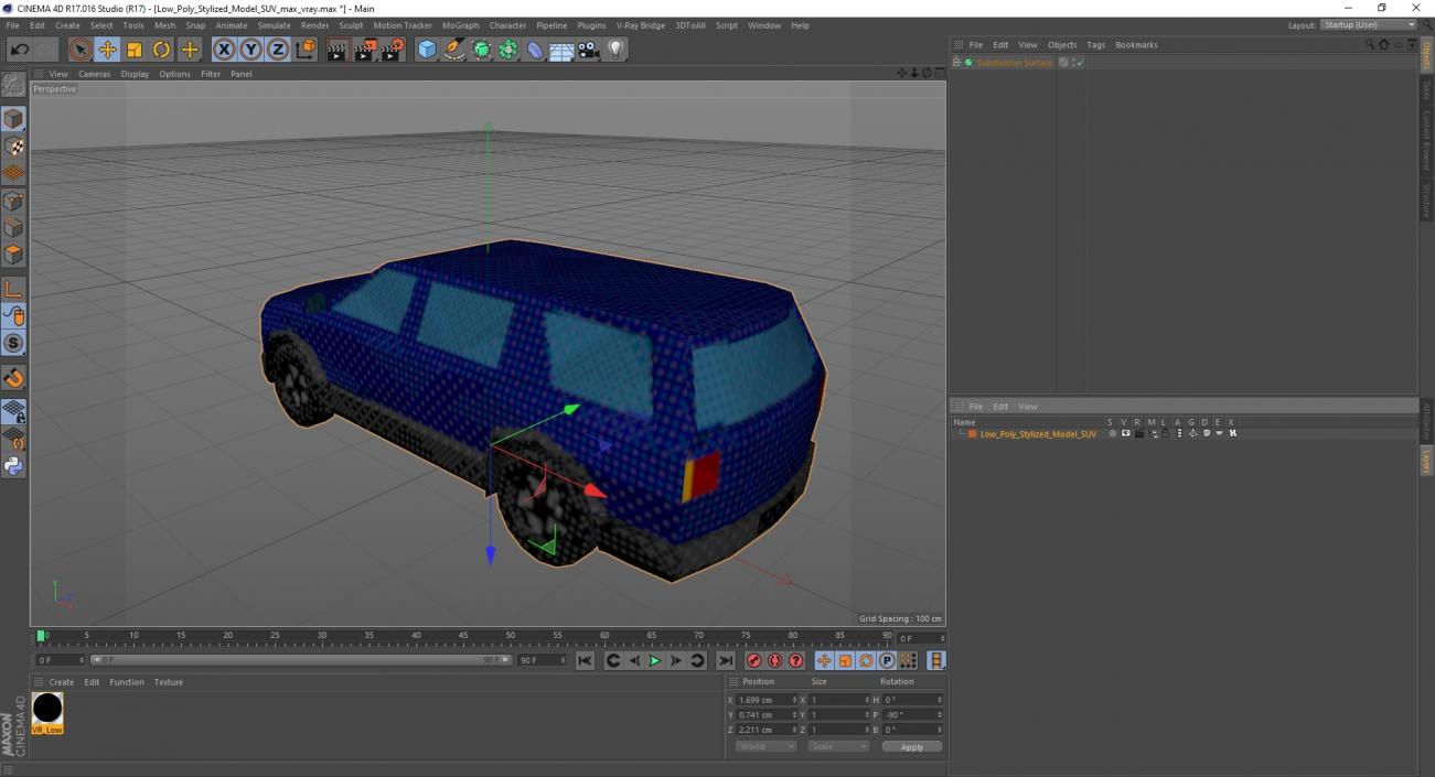 Low Poly Stylized Model SUV 2 3D model