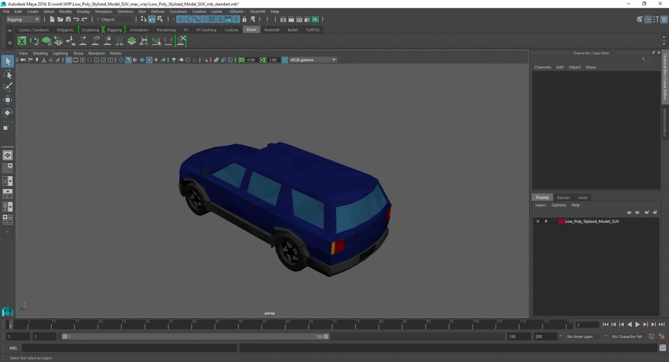 Low Poly Stylized Model SUV 2 3D model