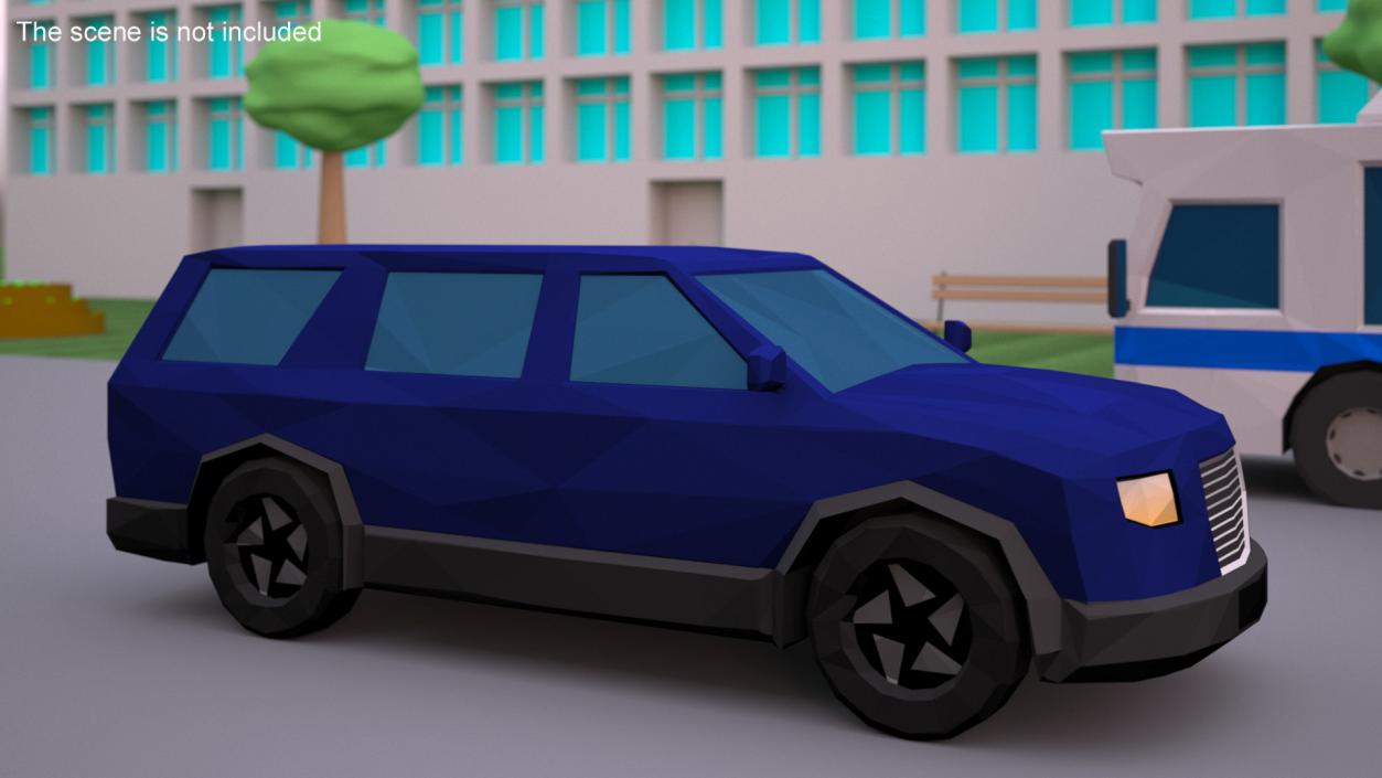 Low Poly Stylized Model SUV 2 3D model