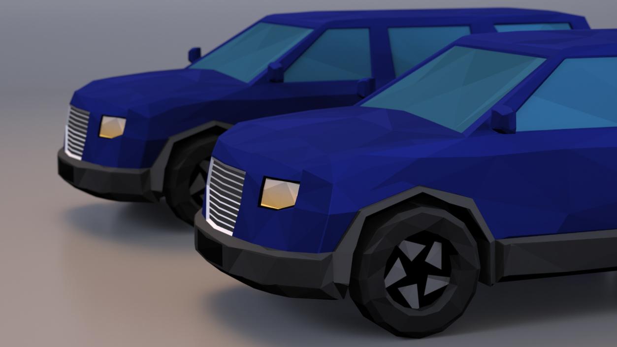 Low Poly Stylized Model SUV 2 3D model