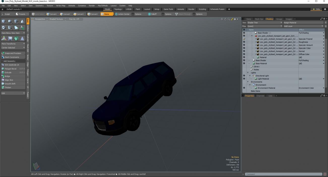 Low Poly Stylized Model SUV 2 3D model