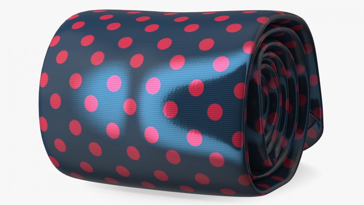 Silk Tie with Red Dots 3D