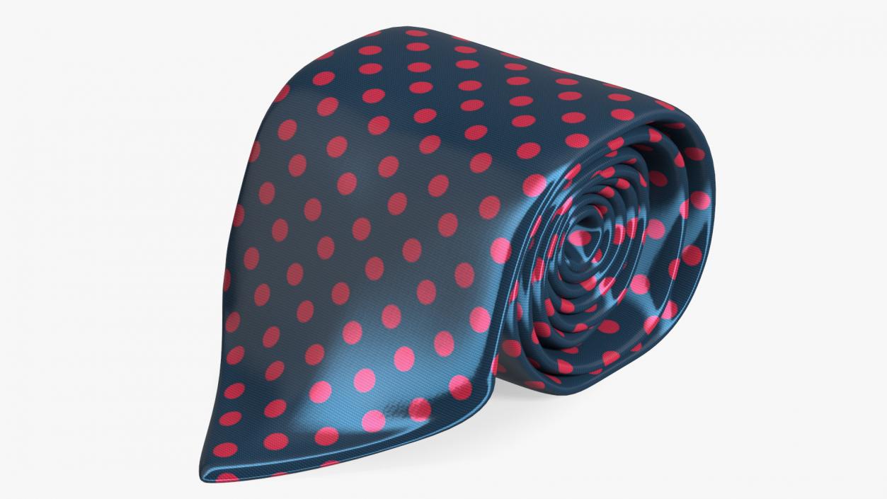 Silk Tie with Red Dots 3D