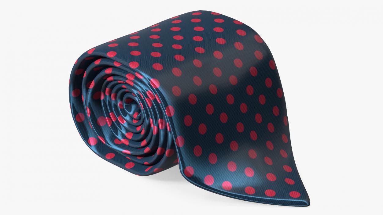 Silk Tie with Red Dots 3D