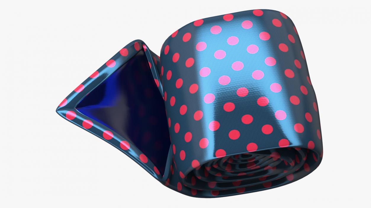 Silk Tie with Red Dots 3D