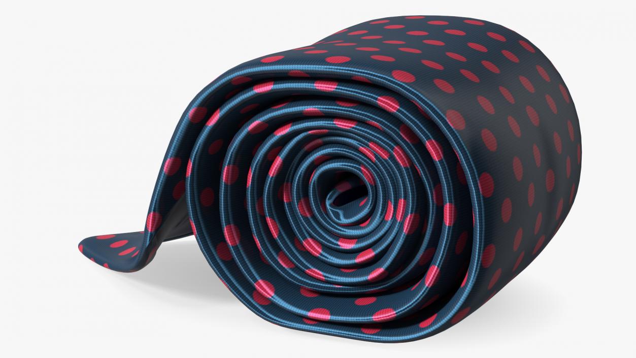 Silk Tie with Red Dots 3D