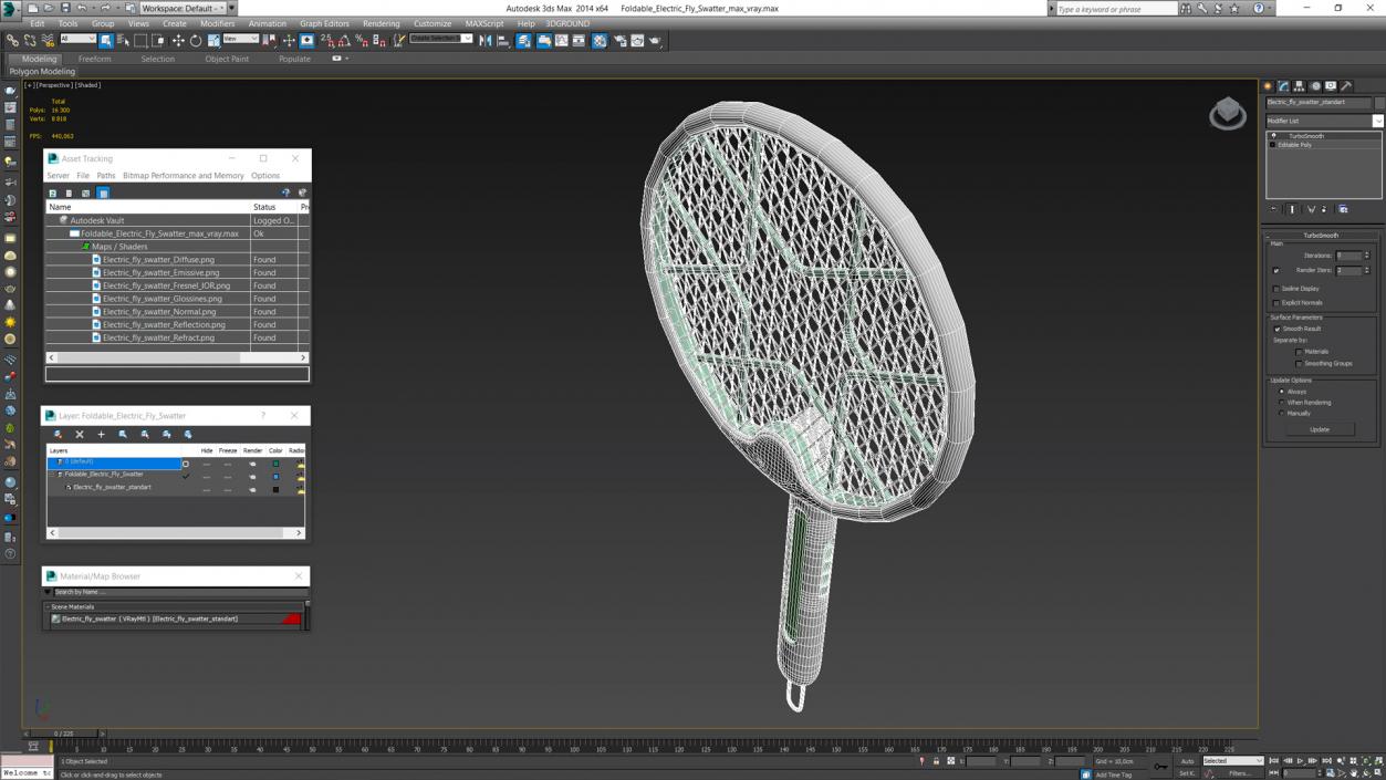 Foldable Electric Fly Swatter 3D model