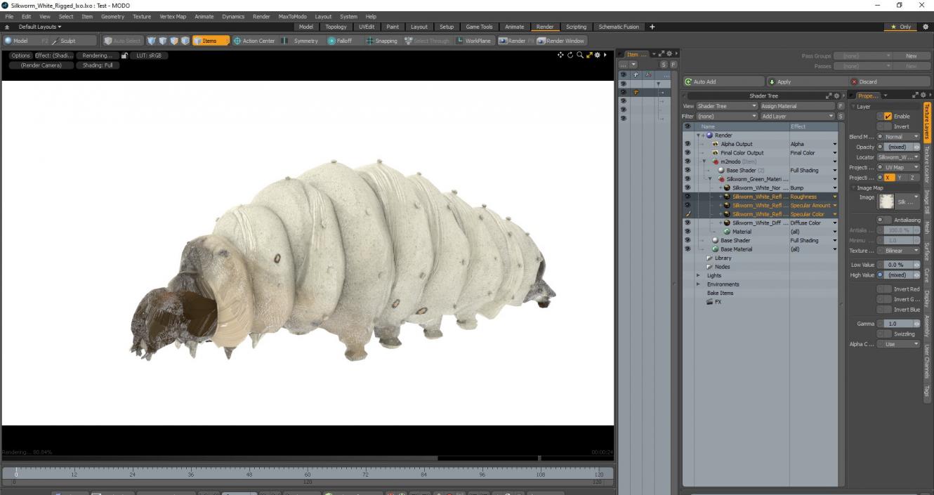 3D model Silkworm White Rigged for Modo