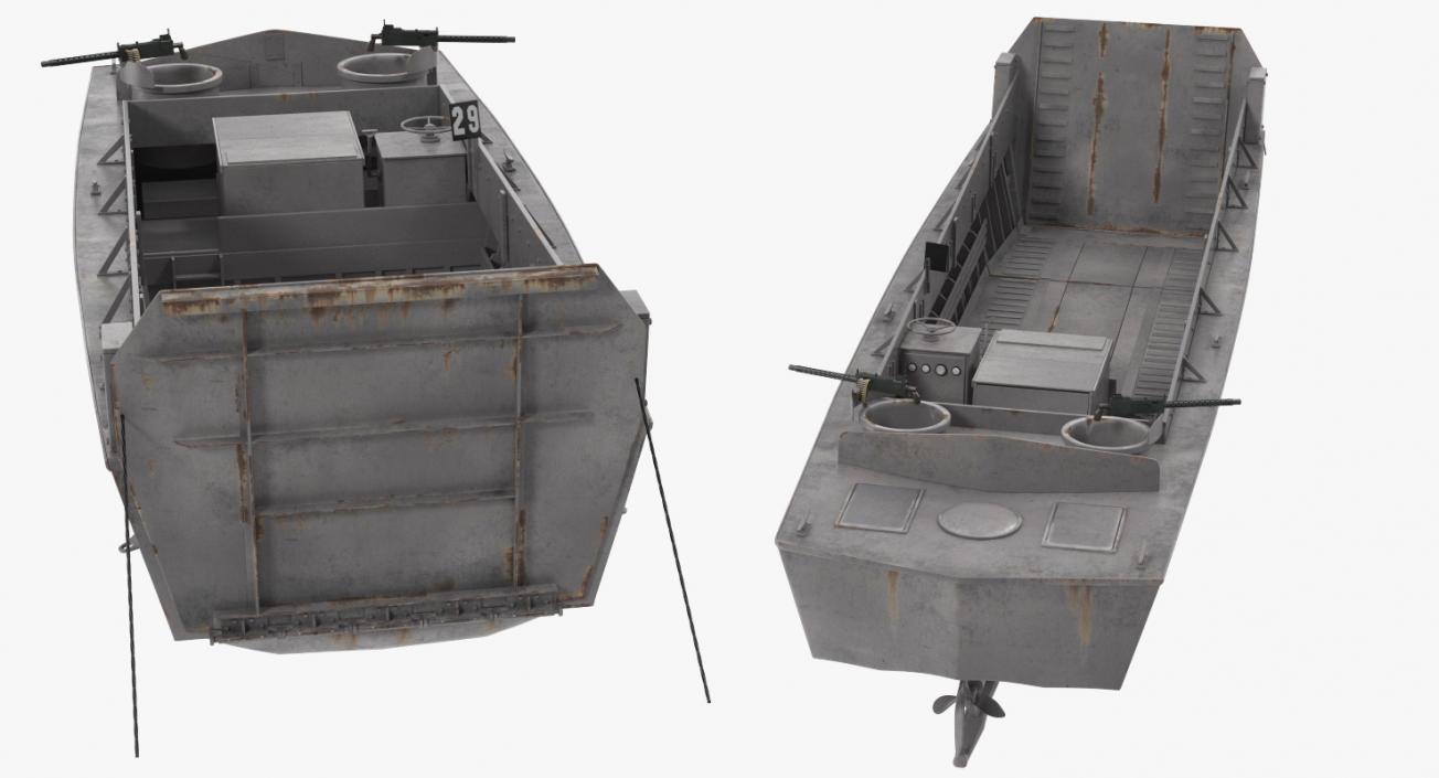 3D LCVP Higgins Boat Rusty model