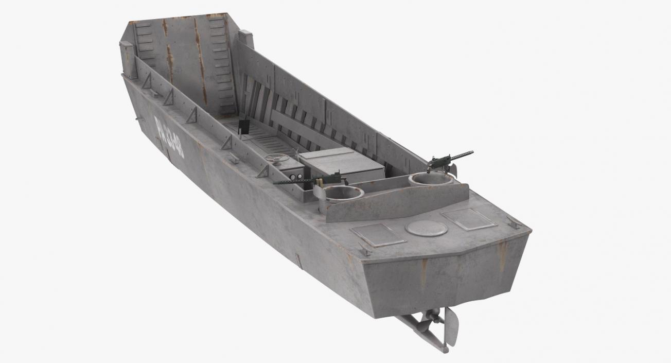 3D LCVP Higgins Boat Rusty model