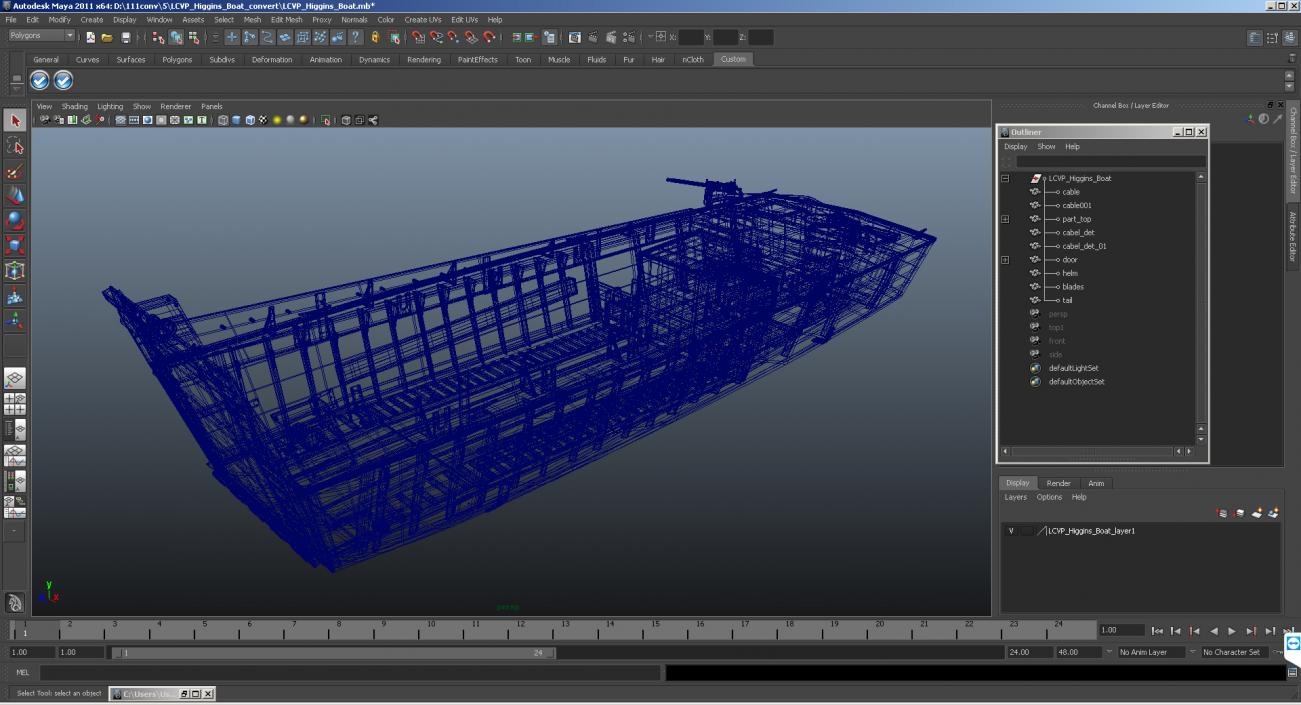 3D LCVP Higgins Boat Rusty model