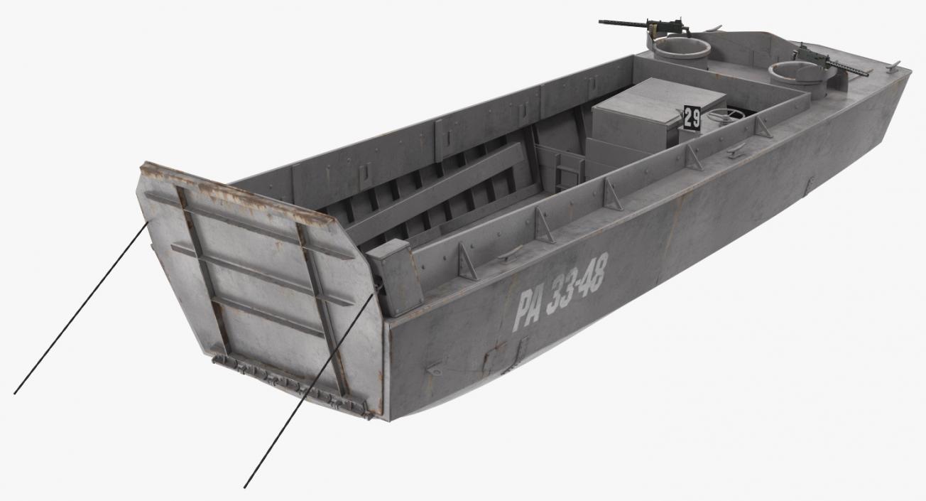 3D LCVP Higgins Boat Rusty model