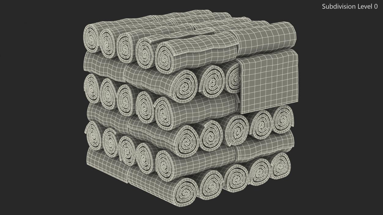 3D Rolled Lawn Big Stack