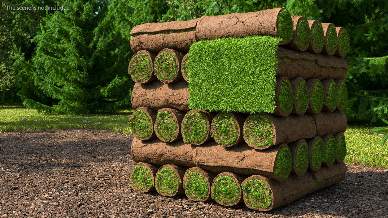 3D Rolled Lawn Big Stack