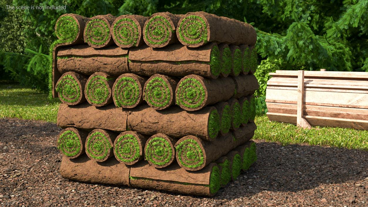 3D Rolled Lawn Big Stack