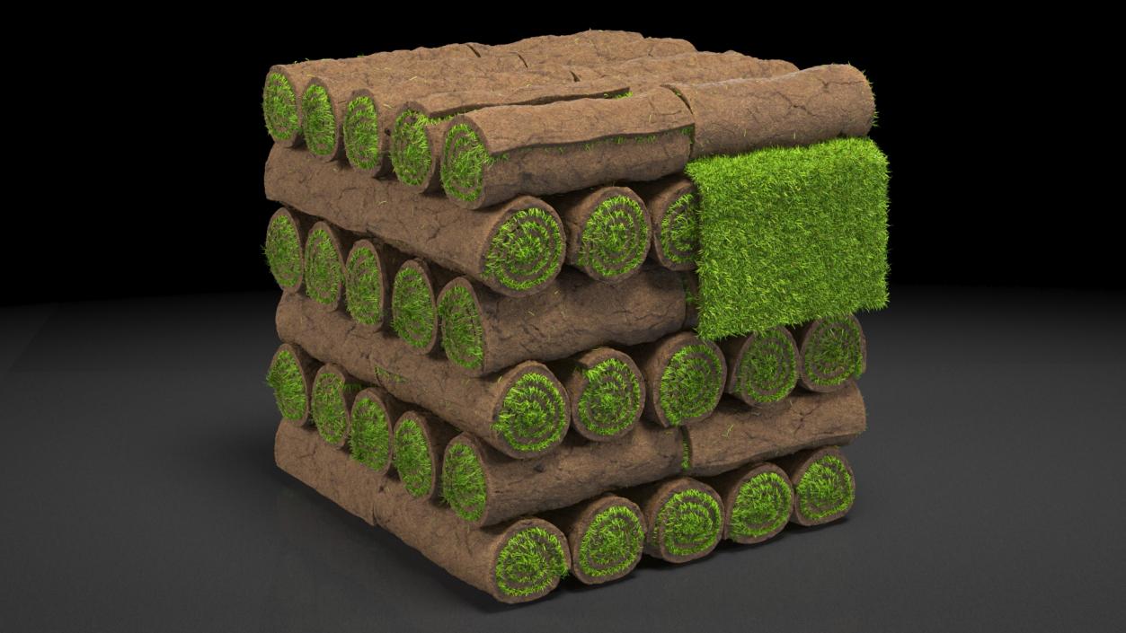 3D Rolled Lawn Big Stack