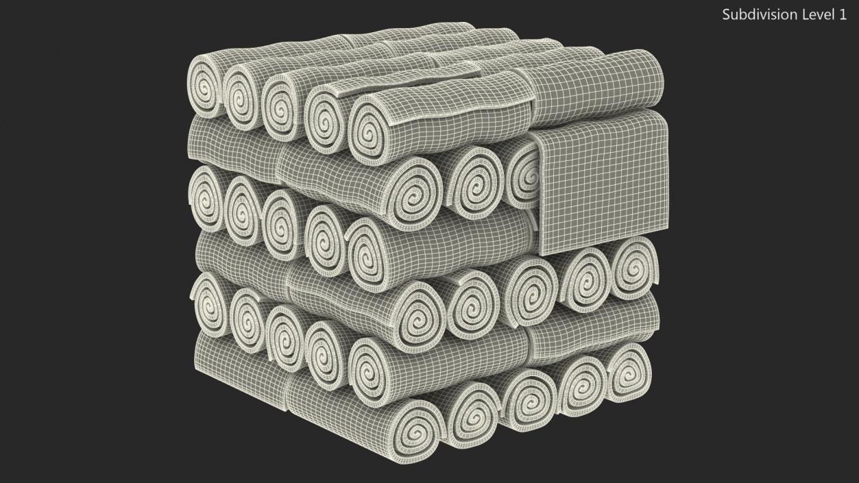 3D Rolled Lawn Big Stack