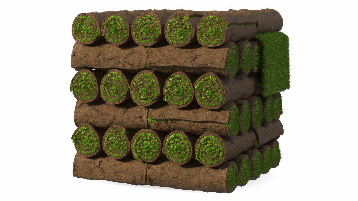 3D Rolled Lawn Big Stack