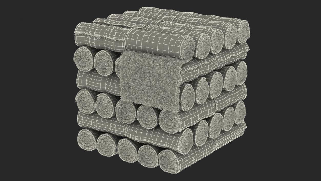 3D Rolled Lawn Big Stack