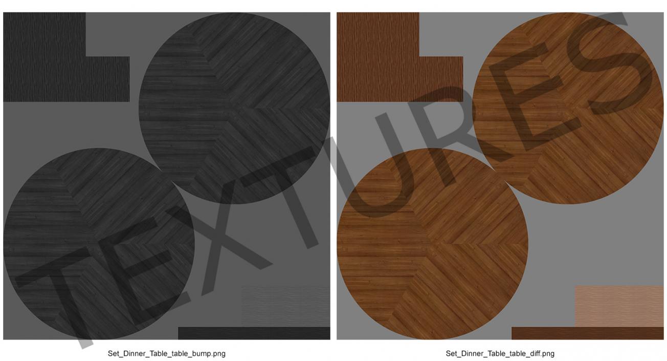 3D Round Dinner Table model