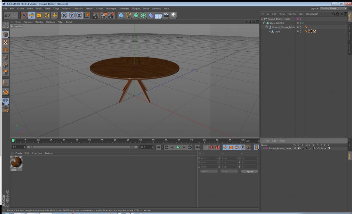 3D Round Dinner Table model