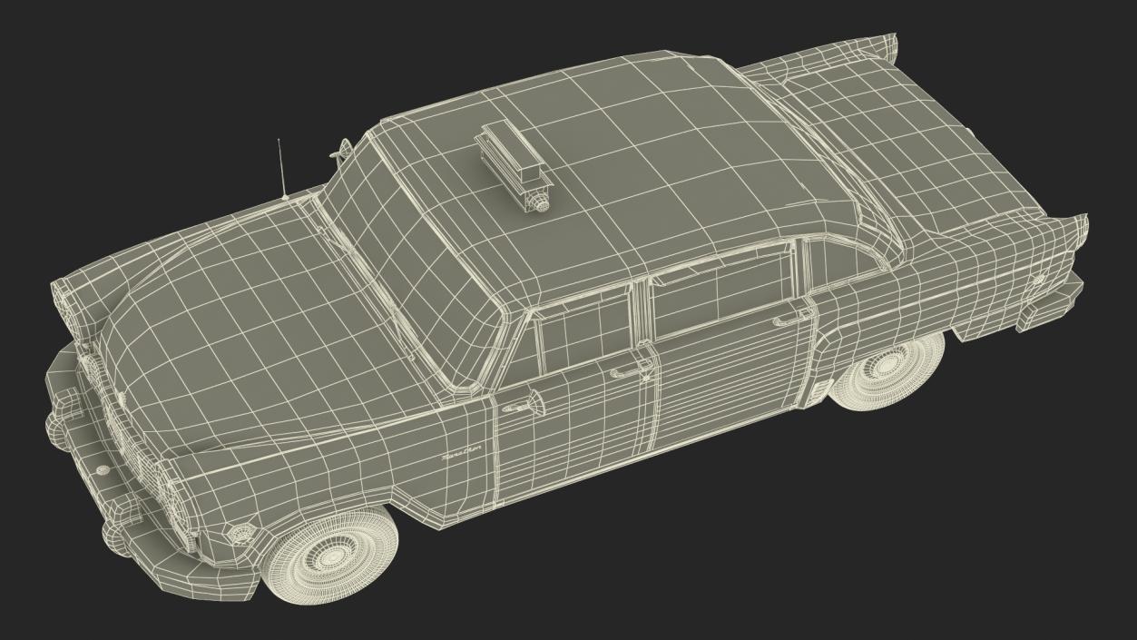 3D model Classic Checker Taxi Cab Simple Interior