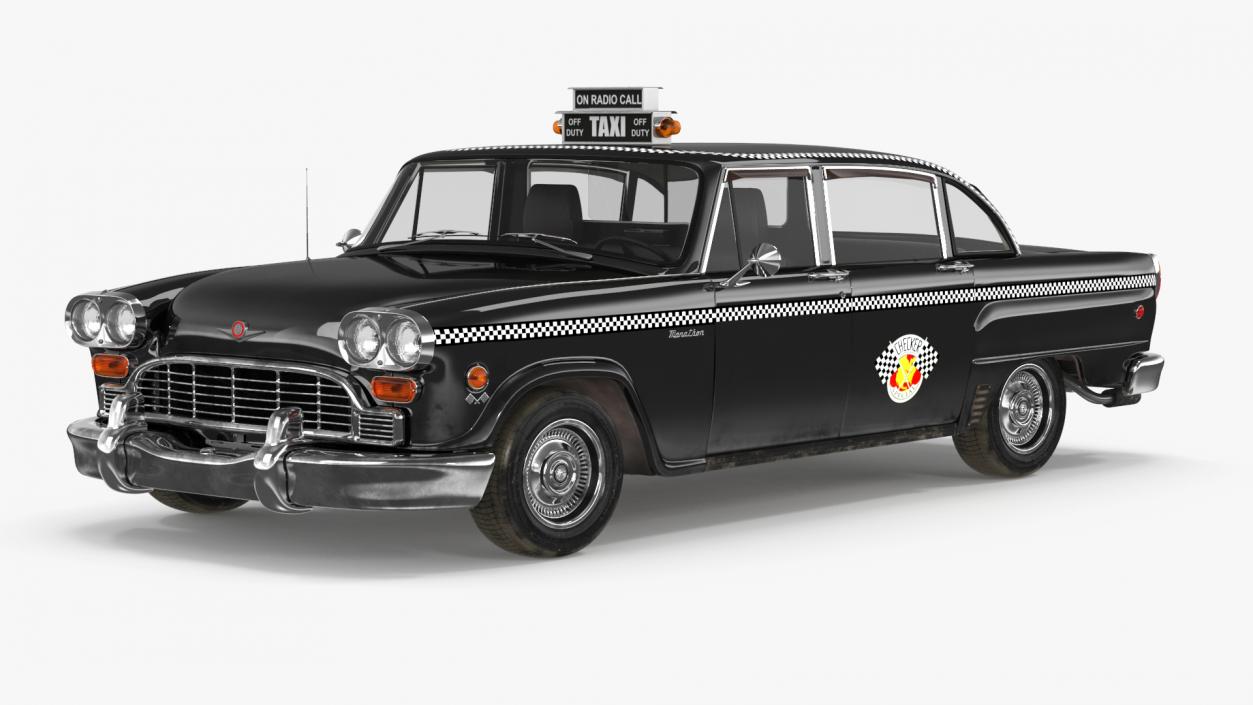 3D model Classic Checker Taxi Cab Simple Interior