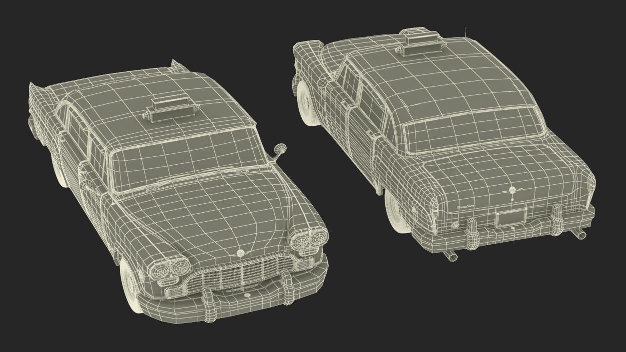 3D model Classic Checker Taxi Cab Simple Interior