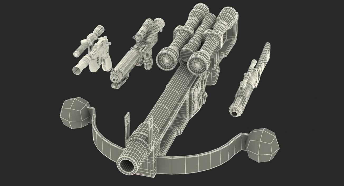 3D Star Wars Weapons Collection model