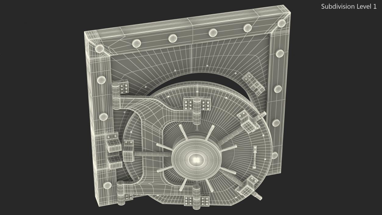 Antique Round Bank Vault Door 3D model