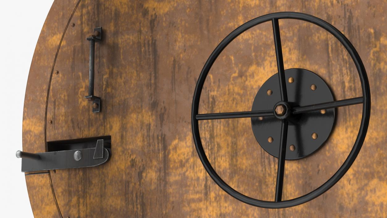 Antique Round Bank Vault Door 3D model