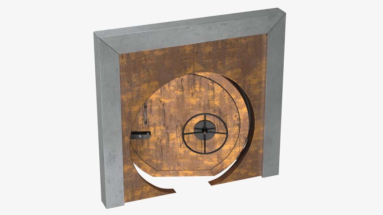 Antique Round Bank Vault Door 3D model